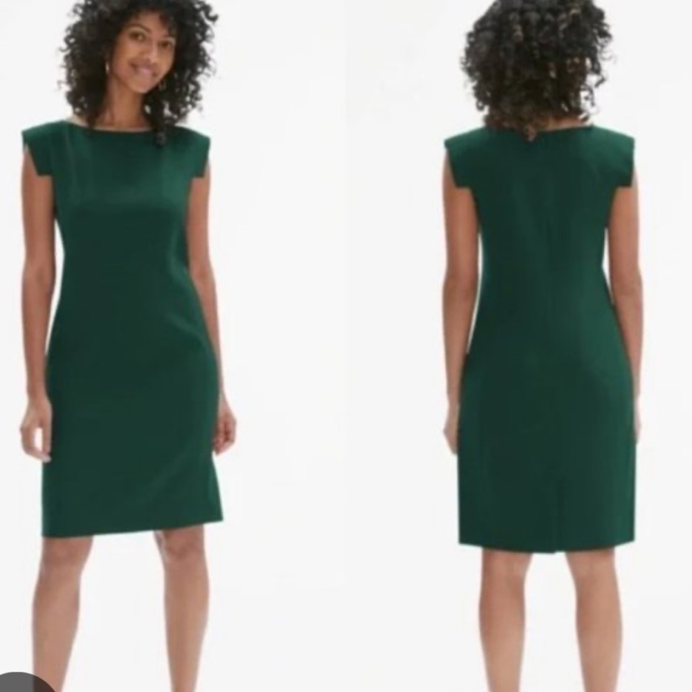 MM Lafleur Green Sarah Cap Sleeve Shift Dress Size 2